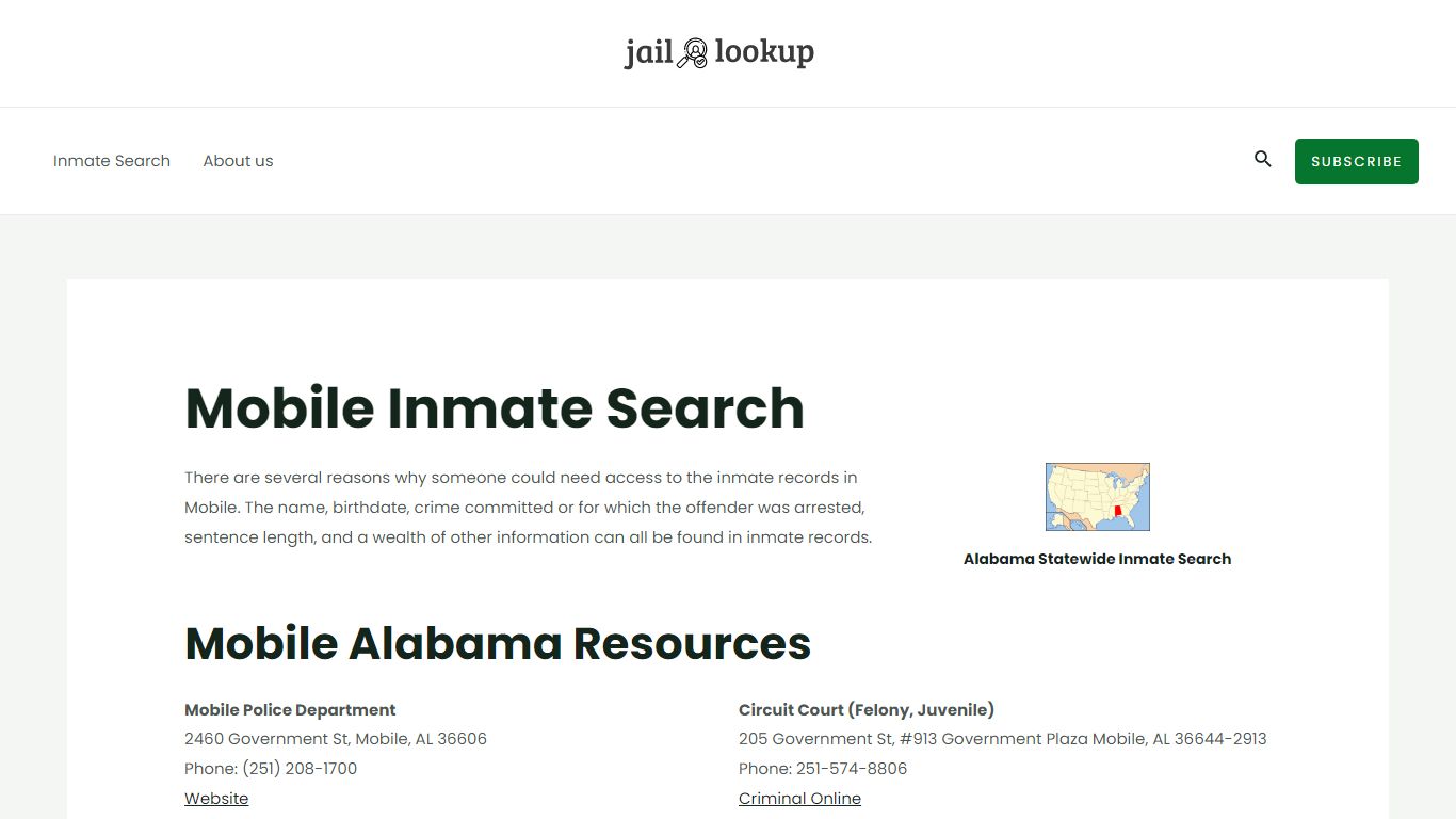 Mobile Inmate Search - Jail Lookup